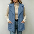 thumbnail image 7 of LUVDA Fleece Lapel Vest for Women - Button Up Sleeveless Warm Jacket with Pockets for Casual Outdoor Fall Winter Layering, 7 of 7