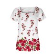 thumbnail image 5 of Fiudx Camisetas para Mujer Blusa Holgada de Manga Corta con Cuello En V Informal Estampada a La Moda para Mujer, 5 of 5