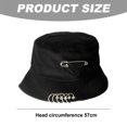 thumbnail image 2 of Circunferencia del sombrero de 56-58 cm, sombrero con pasador de anillo de hierro, sombrero de pescador plegable, sombrero para sombrilla, sombrero para el sol, 2 of 5