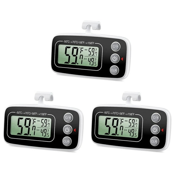 Fridge Thermometer, Digital Refrigerator Thermometer Waterproof Fridge Freezer Thermometer Monitor for Home 3Pcs