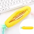 thumbnail image 2 of Silicone Pencil Holder - Pineapple Shape, Zipper Closure, Washable, Tear-Resistant, Compact, Suitable for Stationery/Makeup Brushes, Portable, Unisex, 2 of 6