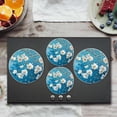 thumbnail image 2 of BaHomeck Electric Stove Burner Covers Set of 4,Round Metal Gas Stove Burner Covers 8 Inch and 10 Inch,Kitchen Decor,Painting Of White Magnolia Blossoms On Blue Background, 2 of 2