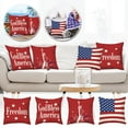 thumbnail image 4 of 4th of July Pillow Covers 18x18 Independence Day Memorial Day Outdoor Decor Throw Pillows for Couch American Flag Patriotic Star and Stripes Pillowcase Decorative Cushion Case for Sofa, 4 of 6