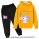 thumbnail image 3 of Hello Kitty Casual divertido chándal niños Kuromi Sudadera con capucha conjunto niños sudaderas con capucha pantalones largos 2 piezas conjuntos niños suéter ropa, 3 of 5