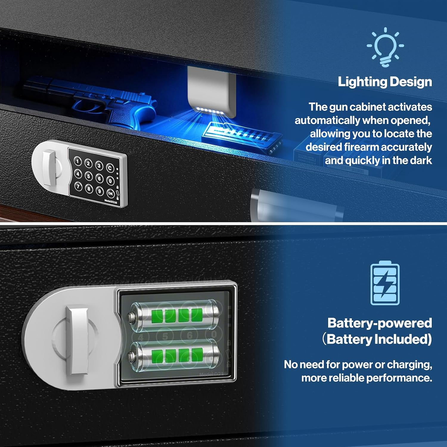 Pochar Under Bed Gun Safe Drawer with Keypad Lock for Cash, Documents, Electronics Storage - Gun Cabinet for Car Trunk