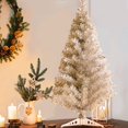 thumbnail image 4 of Costway 3FT Silver Tinsel Christmas Tree Unlit Artificial with Plastic Stand Home Decor, 4 of 8