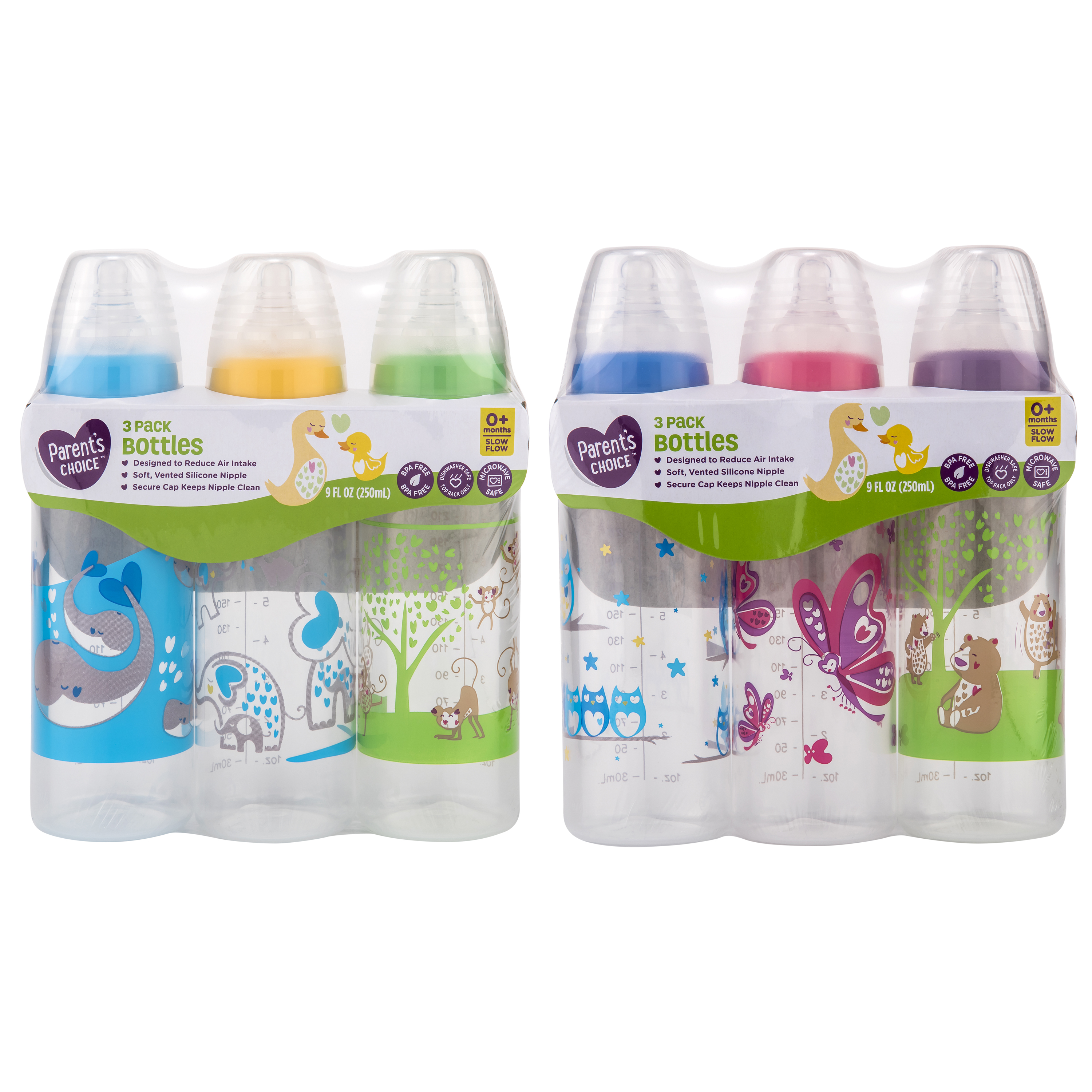 Parent's Choice Baby Bottles, 9 fl oz, 3 count, Colors May Vary - image 5 of 6