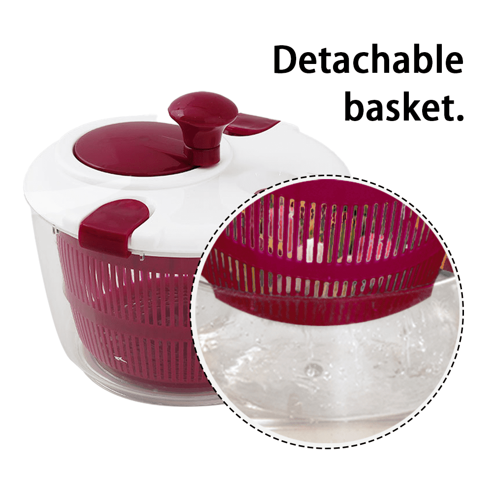 Essoreuse à Salade 5L Silencieuse - Panier Double Maille, Rotation Centrifuge Manuelle Pour Légumes, Fruits, Pâtes