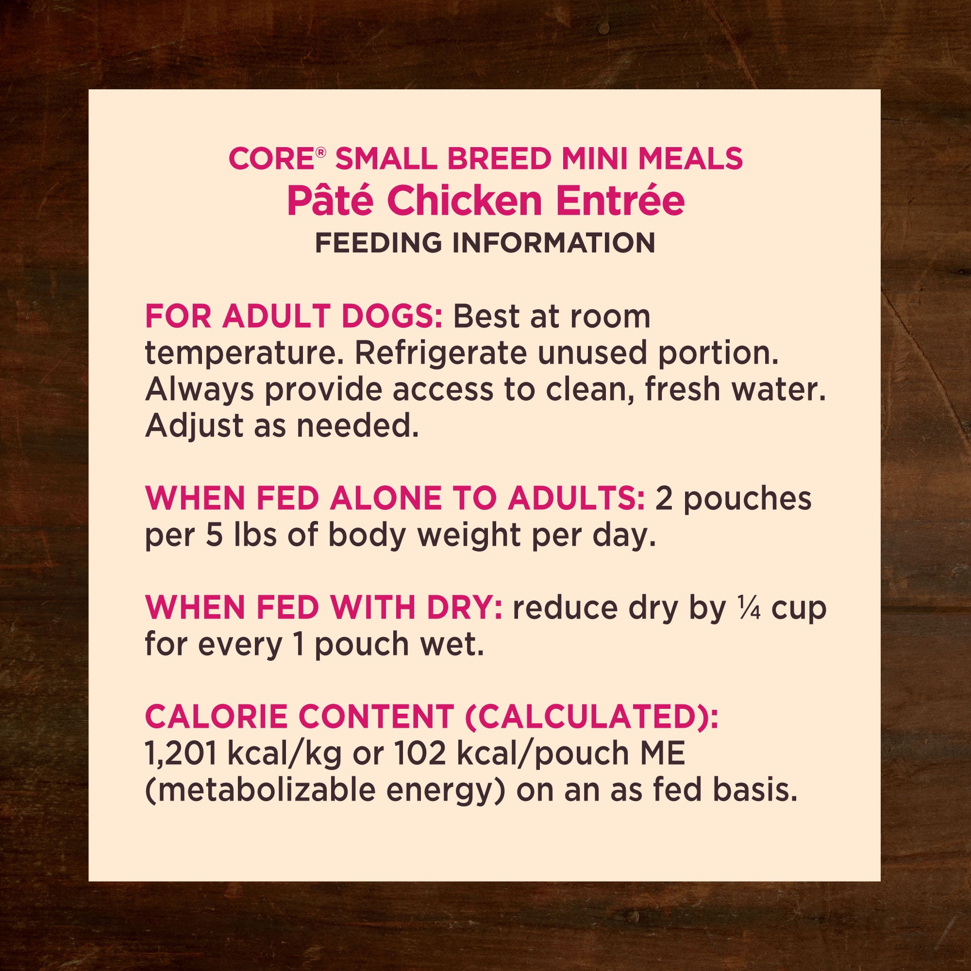 Wellness CORE Natural Grain Free Small Breed Mini Meals Wet Dog Food, Paté Chicken Entrée, 3-Ounce Pouch (Pack of 12)
