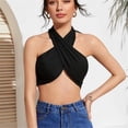 thumbnail image 4 of YCNYCHCHY Summer Black Halter Sexy Strapless Wrap Crop Tops Women Fashion Casual Ruched Underwear Vest Tube Top Cropped Streetwear, 4 of 6