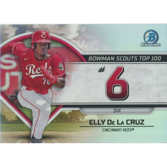 MLB 2023 Bowman Chrome Scouts Top 100 Refractor Elly De La Cruz BTP-6 (Rookie)