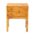 thumbnail image 3 of bali & pari Kayla Natural Light Mappa Burl Wood 2-Drawer Nightstand, 3 of 10