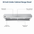 thumbnail image 4 of Huloretions Range Hood 30 inch, 400 CFM Under Cabinet Range Hood with Strong Suction, Stainless Steel Kitchen Hood with 3-Speed Exhaust Fan and Two Bright LED Lights, 4 of 5