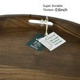 thumbnail image 5 of KINGCRAFT 26 x 26 inches Extra Large Round Ottoman Table Tray Wooden Solid Serving Tray with Handle Black Walnut Circle Platter Decorative Tray for Oversized Ottoman Home Breakfast in Bed Tea Coffee, 5 of 5