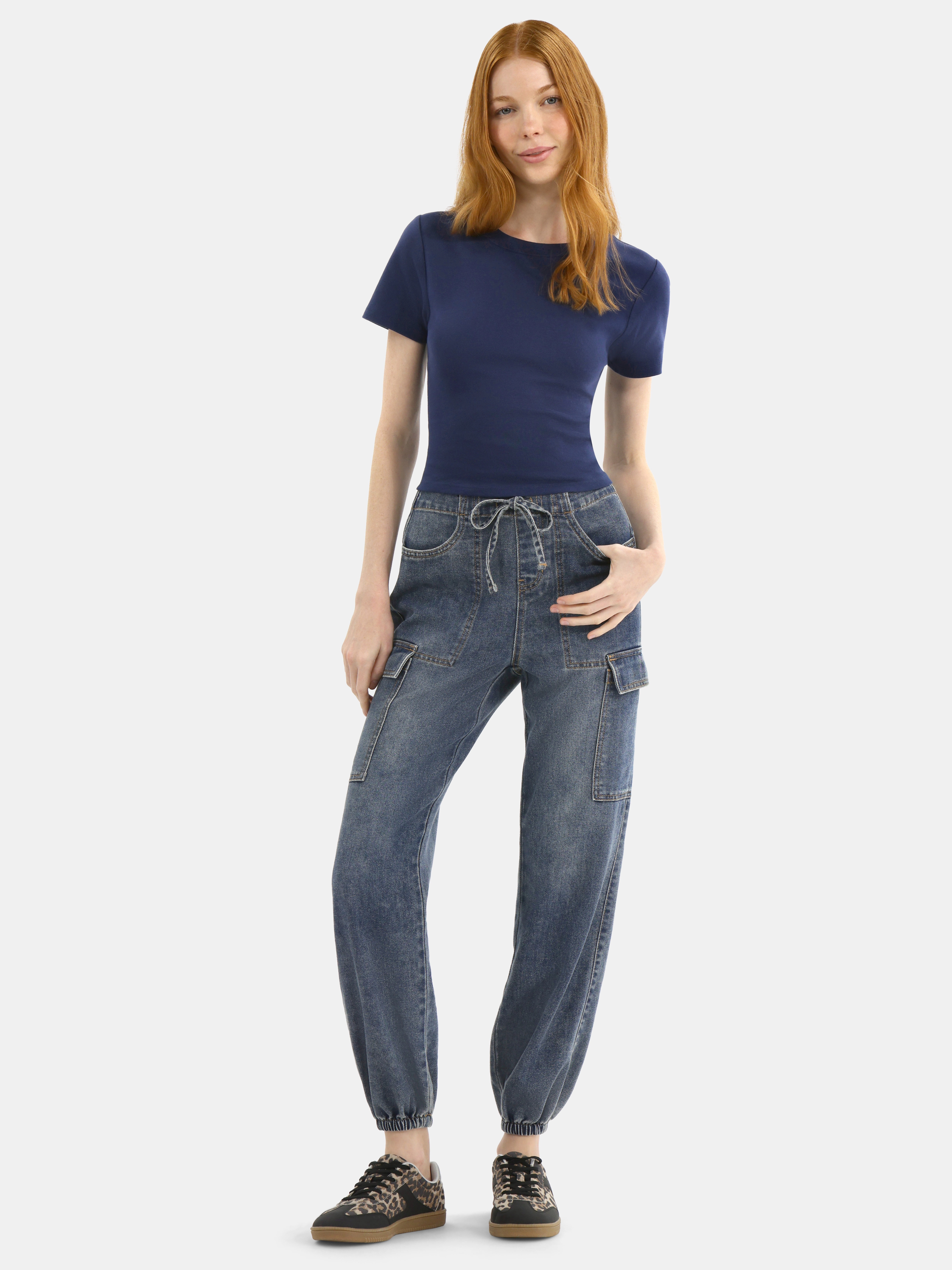 No Boundaries Cargo Joggers, 28'' Inseam, Women's
