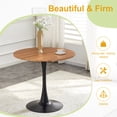 thumbnail image 2 of Miniyam 31.5" Round Kitchen Dining Table for 2–4 People, Small Space Pedestal Tulip Table with Engineered Wood Top, Oak&Black, 2 of 7