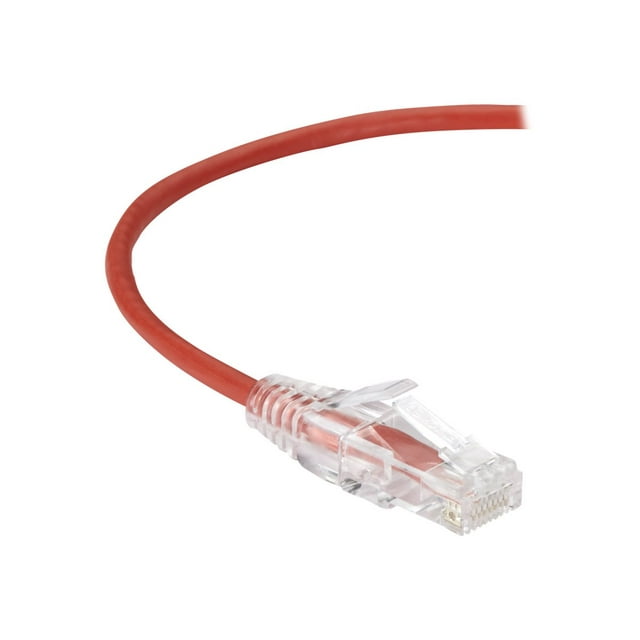 Black Box Slim-Net - Patch cable - RJ-45 (M) to RJ-45 (M) - 5 ft - UTP - CAT 6a - booted, molded, stranded - red