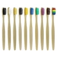 thumbnail image 1 of 10pcs Bamboo Toothbrush Set, Convenient Soft Toothbrush, Biodegradable Natural and Eco-Friendly, 1 of 5
