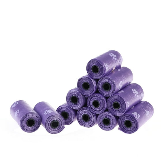 TEHAUX  12 Rolls Claw Print Garbage Dog Poop Bags Litter Refuse Sacks