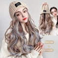 thumbnail image 5 of Peluca, Sombrero Extensión de Cabello Peluca de Sombrero Rizada Ondulada Larga con Sombrero de Piel Sintética, Peluca con Sombrero Postizo Sintético Adjunto para Mujeres Niñas Invierno, 5 of 5