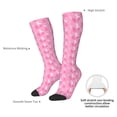 thumbnail image 4 of Fotbe Breast Cancer Awareness (3) Calcetas Divertidas Estampadas para Hombre y Mujer, Calcetas de Algodón hasta la Rodilla para Caminar, Correr, Enfermería y Embarazo, 4 of 6