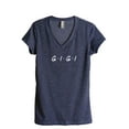 thumbnail image 1 of Gigi Friends Women's Fashion Relaxed V-Neck T-Shirt Tee Heather Navy Small, 1 of 3