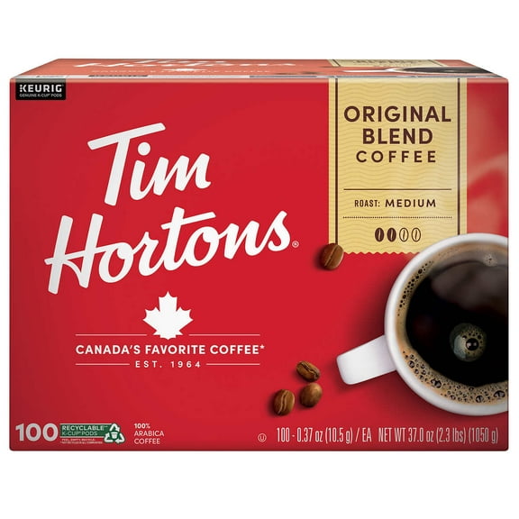 Tim Hortons Coffee Original Blend K-Cup Pod, 100-Count