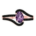 thumbnail image 4 of AoneJewelry 1.45 Ct. Amethyst Black Diamond Ring Crafted In 10k Rose, White & Yellow Gold, 4 of 5