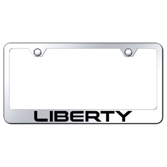 Jeep Liberty Laser Etched Logo Stainless Steel License Plate Frame (Chrome)