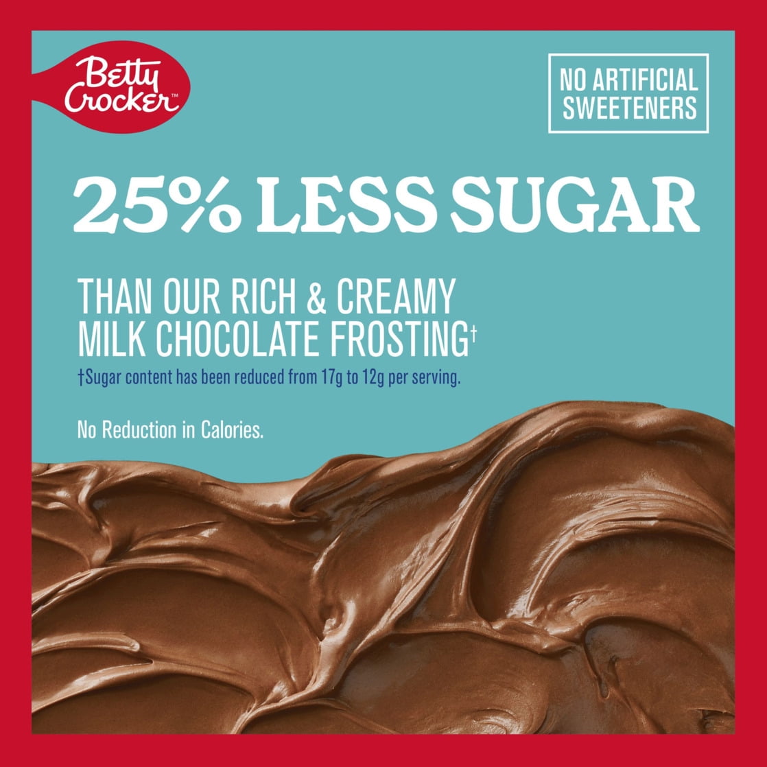 (8 pack) Betty Crocker Lower Sugar Frosting, Milk Chocolate Flavored, 15.75 oz