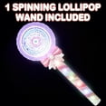 thumbnail image 2 of Light Up Spinning Lollipop Wand, 12" LED Princess Wand for Kids with Batteries Included, Great Gift Idea for Boys and Girls, Fun Pretend Play Prop, Carnival Prize, 2 of 6