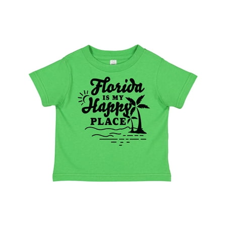 

Inktastic Florida is My Happy Place with Palm Trees Gift Toddler Boy or Toddler Girl T-Shirt