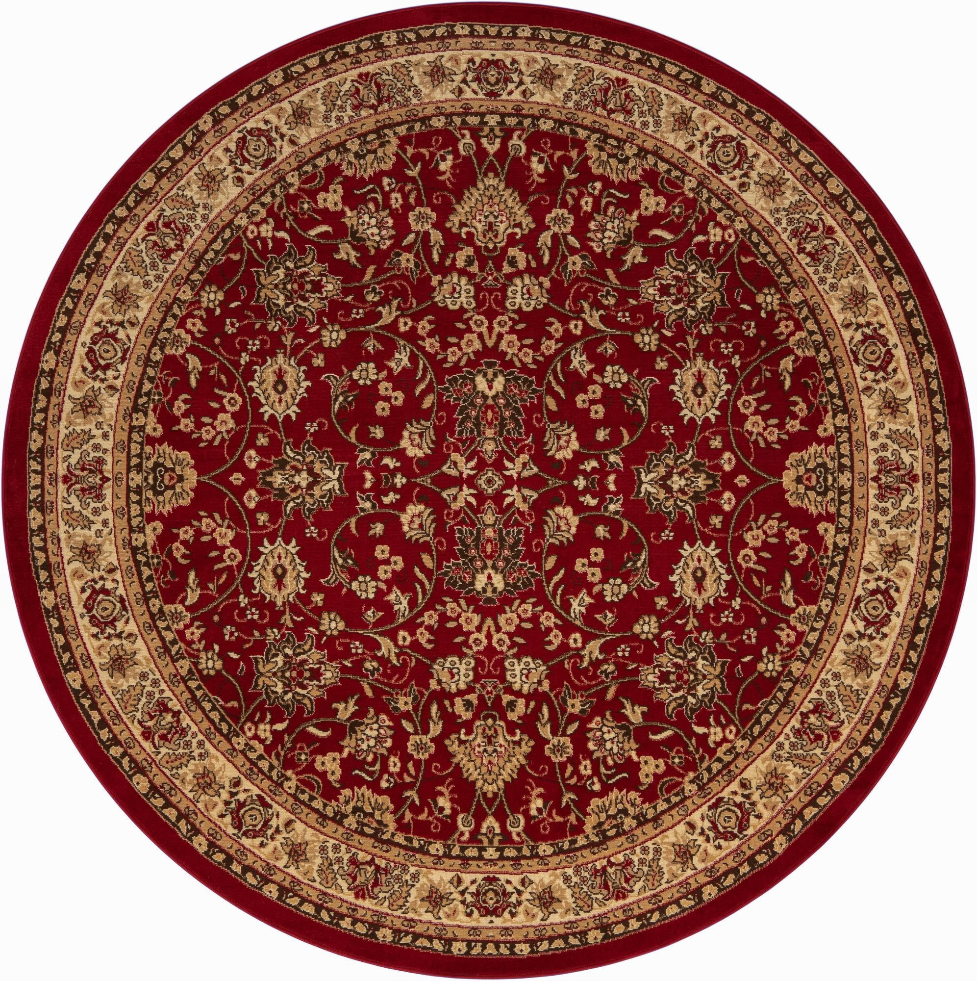 Round Maroon Rug Rugs.com Yasmin Collection Rug – 8 Ft Round Burgundy Medium Rug Perfect ...