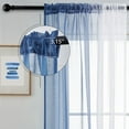thumbnail image 5 of Topfinel Blue Faux Linen Ombre Sheer Curtains,Semi Voile Gradient Rod Pocket Curtains for Bedroom and Living Room, Set of 2 Window Curtain Panels, 54 x 96 Inch Long, 5 of 11