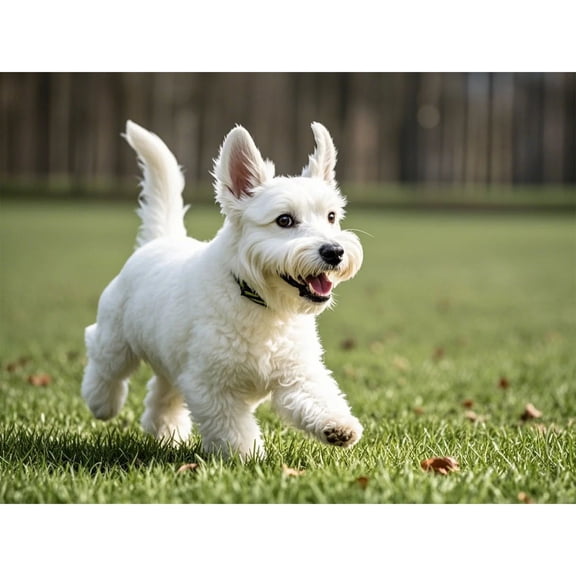 White Schnauzer 5D Diamond Art DIY Kits Diamond Painting Full Round Drill Rhinestone Crystal by Number Embroidery Arts and Crafts for Living Room Bedroom Home Wall Decor 12x16 inch