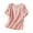 Pink, variant on Charella Ladies Cotton Linen Tops Casual Trendy Eyelet Crew Neck Short Sleeve T Shirts Summer Hollow Solid Color Blouses (L, Yellow)