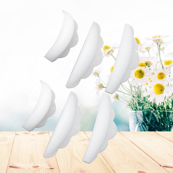 Yardwe 6Pcs White Silicone Eyelash Curler Shield Pads Reusable Mold for Makeup with Lash Guide Grooves