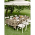 thumbnail image 3 of Traditional Morocco Outdoor Tablecloth - 60x102 Inch Rectangle Dining Table Cover, Vintage Abstract Geometric Art Brown Waterproof Outdoor Table Cloth with Umbrella Hole & Zipper for Picnic/Patio, 3 of 7