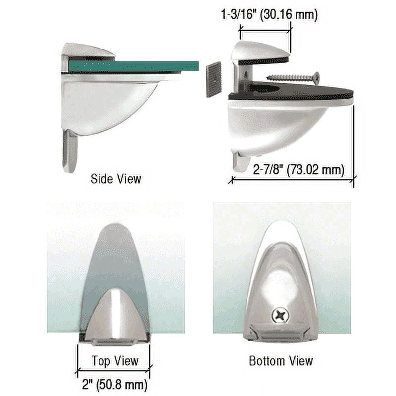 CRL DL661CH Polished Chrome Heavy-Duty Adjustable Shelf Bracket