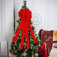 thumbnail image 2 of pstuiky Lazos navideños colgantes, lazos rojos de tela festivos para decorar el árbol de Navidad, puertas y paredes. Decoración para fiestas navideñas., 2 of 7