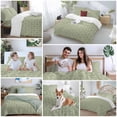 thumbnail image 6 of White Diamond Lattice Queen Size Comforter Set, Green Retro Plaid Texture Bedding for All Seasons, 4 Pcs Bed Set, 1Quiltcover (90"x92") ,1Sheet(94"x116"), 2Pillowcases (30"x20"), 6 of 9