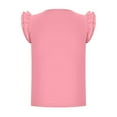 thumbnail image 6 of AherBiu Toddler Girls Clothes Summer Tops Ruffle Cap Sleeve Crewneck Cotton Tshirt Cute Tees for Kids Teens, 6 of 7