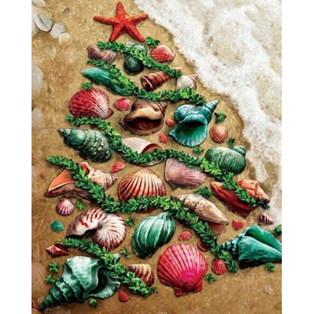 Cuadros Decorativos 5D taladro redondo completo diamante pintura mar conchas mosaico Kits pared arte artesanía Sywqhk Nuevos Originales