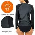 thumbnail image 5 of Women's Block Color Half-Zip Front Long Sleeve UPF 50+ Swim Shirt, 5 of 5