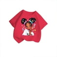 thumbnail image 3 of Adeawade Toddler Girl Tops 3-4 Years Kid Graphic Round Neck Short Sleeve Tee Summer T Shirt Fashion Girl Clother Hot Pink, 3 of 5