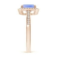 thumbnail image 3 of ANGARA Natural Emerald-Cut 1 ct Tanzanite Engagement Ring with Diamond Halo in 14K Rose Gold for Women (Size-7x5mm) | December Birthstone, Anniversary, Jewelry Gift for Women | Natural Tanzanite Ring, 3 of 8