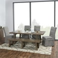 thumbnail image 4 of Pemberly Row Transitional Reclaimed Pine Bench in Weathered Brown, 4 of 9