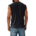 thumbnail image 5 of Patriotic Men's Sleeveless Tee with 250 Years Freedom Graphic and Classic American Flag Design Featuring Vintage Distressed Look Crew Neck Cut Black L, 5 of 5