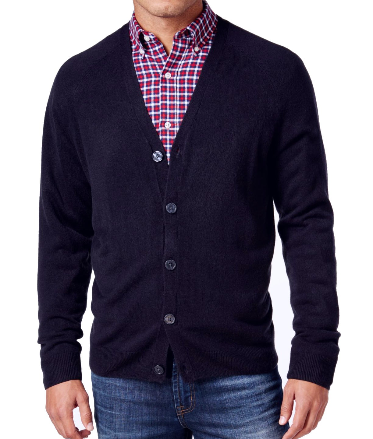 Essentials Mens Long-Sleeve Soft Touch Cardigan Sweater 