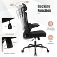 thumbnail image 4 of Resenkos Mesh Office Chair with Adaptive Lumbar Support Flip-up Armrests Reclining Backrest-Black, Home Office Computer Desk Chair, Small Office Chair for Bedroom,Study, 4 of 8